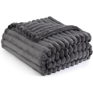 Bedsure Grey Fleece Twin Blanket for Couch - GentleSoft Cozy Soft Blankets for Women, Cute Small Throws for Girls, 60x80 Inches (Twin (60" x 80"))