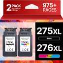 PG-275XL CL-276XL Replacement for Canon 275 and 276 Ink Cartridges for Canon Ink 275 and 276 275XL 276XL Combo Pack Use to PIXMA TR4720 TS3522 TR4700 TS3722 TS3500 TS3520 TS3720 TR4722 (2 Pack)