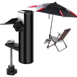Outdoor Patio Umbrella Clamp Umbrella Clip Umbrella Stand Holder Patio Umbrella Stand for Beach Courtyard Balcony Deck Bleachers Boats, black