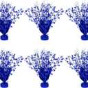 6 Pack Metallic Foil Spary Centerpieces for Tables, Blue Centerpieces for Tables Decorations, Star Brust Table Centerpieces for Birthday Graduation Wedding Baby Shower Party