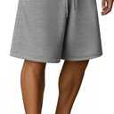 August Alley Men's Sweat Shorts Baggy Knee Length Wide Leg Athletic Drawstring Casual Lightweight 10" Shorts Pockets Summer (X-Large)