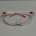 NoCry Clear Safety Glasses for Men and Women; Lightweight Work Glasses with Adjustable Frames and No-Slip Grips; Scratch Resistant Anti Fog Safety Glasses with Superior UV Protection, ANSI Z87.1 Rated (White & Red)