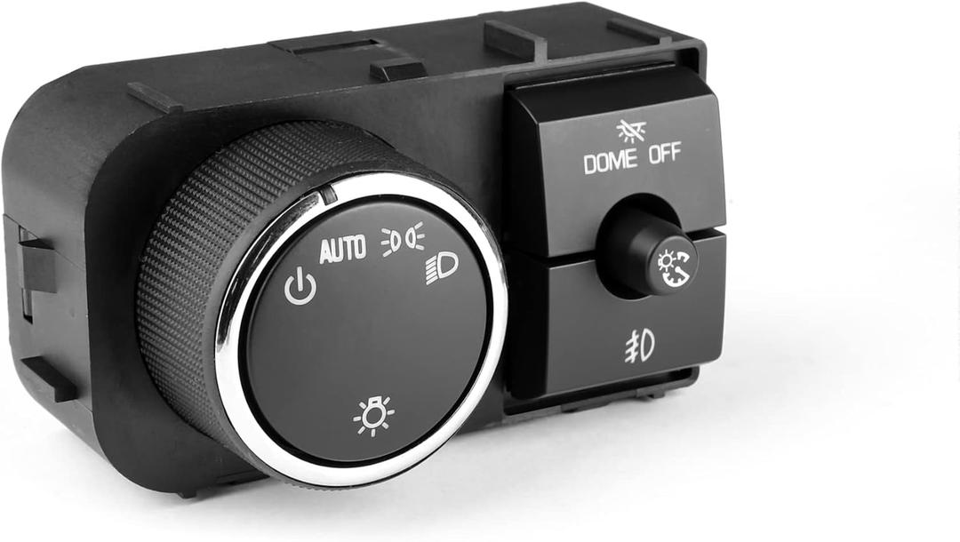 Headlight Dimmer Switch for 2007-2014 Chevy Avalanche Silverado Suburban Tahoe GMC Sierra Yukon XL, Fog Light Switch Dome Headlamp Switch Assembly, Headlight Switch 25858705 15096895 15926099