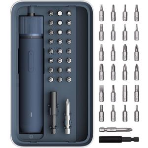 HOTO Electric Screwdriver Kit, Upgraded 1/4'' Hex 25 Bits, Magnetic Lid, Rechargeable Cordless Screwdriver, 3 Torque Settings, 1500mAh Battery, LED Light, Ideal for Assembling Furniture, Home Repair
