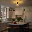 Flush Mount Ceiling Light，Mid Century Modern Chandelier Lighting Black