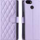 Argyle Wallet Case for Google Pixel 3a XL with Wrist Strap Shoulder Strap, Card Slots Folio Purse, Luxury PU Leather Stand Accessories Phone Cover for Pixel3aXL Pixle 3aXL A3 Pixel3a LX Purple