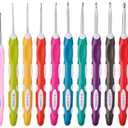Ergonomic Crochet Hooks Set with Case, 12PCS Crochet Hooks for Arthritic Hands, Size from 0.8mm~6.0mm