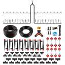A ANLEOLIFE 230FT Drip Irrigation System Kit, Complete Garden Watering System with 1/2 & 1/4 Quick-Connect Tubing, 32 Adjustable Emitters for Raised Beds, Lawn, Greenhouse, Potted Plants