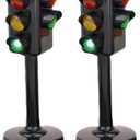 NUOBESTY Kids Traffic Light Toy Traffic Signal Light Model Toys Early Education Playset for Kids Toddler, Pack of 2(Random Size)