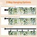 Green Eucalyptus Leaves Valance for Windows,Window Treatment Curtains Rod Pocket Sheer Small Short Valance for Kitchen Bathroom Laundry Basement, 42Wx12L inch,Boho Watercolor