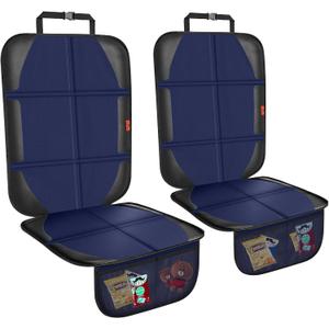 Car Seat Protector,2 Pack Automotive Seat Protectors Baby Carseat Pad Waterproof & Durable 600D Fabric for Child Baby Car Seat Mat Vehicle Pet Cover 2 Storage Pockets (Blue)