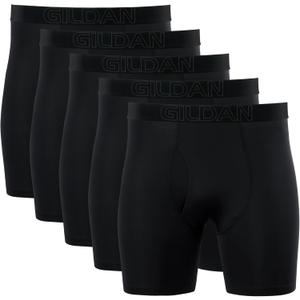 Gildan Men's Performance Underwear Boxer Briefs (Medium, Black)