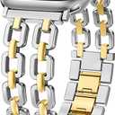 Wearlizer Compatible with Apple Watch Bands 41/40/38/44/45/46/49/42mm Women, Dressy Fancy Metal Chain Pretty Strap Designer Gold Silver Bracelet for iWatch Series 11 10 9 8 7 6 5 4 3 SE/Ultra 3 2 1