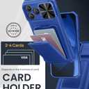 SSLOTSCASE for iPhone 17 Pro Max Wallet Case with Card Holder & Kickstand & Sliding Camera Lens Cover & Camera Stand, Rugged Hard Women Men Phone Case Cover for iPhone 17 Pro Max 5G 2025, Royal Blue