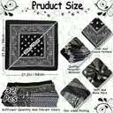 ILHSTY 32 Pcs Women Men Paisley Bandanas Bulk Unisex Cowboy Bandanas Head Scarf Necktie Face Cover Neon Party Supplies (Black)