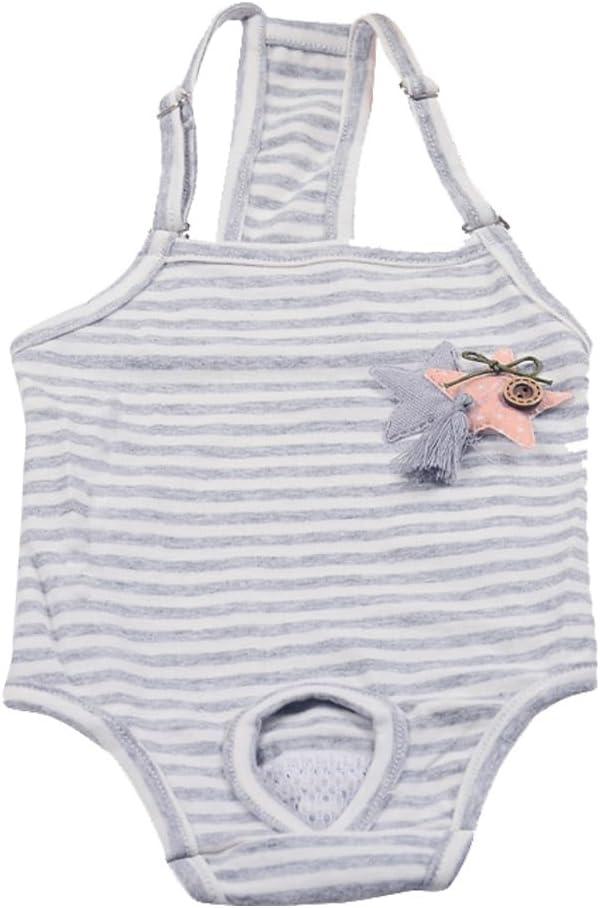 VILLCASE Female Dog Diapers Reusable Washable Puppy Sanitary Panties with Adjustable Suspenders Breathable Absorbent Pet Physiological Pants for Heat Cycle 14.56X7.08 Inch Size M