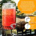Honeydak 1 Pack 3 Gallon Glass Beverage Dispenser with Stand and Spigot Leakproof Glass Drink Beverage Storage Lemonade Juice Jar Mason Jar Dispenser with Lids for Valentine's Wedding Parties Kitchen