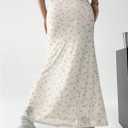 Milumia Women's Ditsy Floral High Waist Bodycon Skirt Summer Fishtail Long Skirts (M)