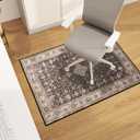 Office Chair Mat for Hardwood Floor, 48"x36" Easy Glide Computer Desk Mat Protector for Rolling Chair Under Desk Rug Nonslip Backing, Machine Wash (Modern) (Beige and Black)