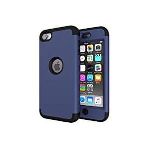 iPod Touch 7 Case,iPod Touch 6 Case,SLMY(TM) Heavy Duty High Impact Armor Case Cover Protective Case for Apple iPod Touch 5/6/7th Generation Deep Blue/Black