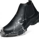 PJZHJ Non Slip Shoes for Men Oil-Proof and Waterproof Chef Shoes Comfortable Slip Resistant Work Shoes for Kitchen Hospital (44, Black)