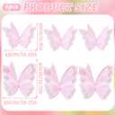 SUNBEAUTY 3D Large Pink Butterfly Decorations, Mariposas Grandes para Decoracion 20 Inch, 16 Inch Giant Hanging Butterflies for Baby Shower Birthday Wall Spring Summer Decor for Girls, Women 6pcs