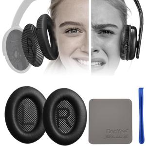 DanYee Noise-canceling Bose Earpads Replacement for Bose QC15 25 35&35II-Restore Canceling Noise-Block Noise as Original During Commute- Sweatproof & Secure Fit-Soft Memory Foam-Easy Install-Black
