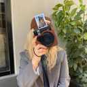 2 x CAIYOULE Camera Case for Fujifilm Instax Mini 99 Instant Camera Bag With Photo Album and Photo Border Sticker - Brown