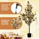 4 ft Fall Eucalyptus Tree, Artificial Autumn Ficus, Thanksgiving Decor
