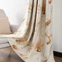 Leeva 2 Panels Room Darkening Heavy Curtains for Bedroom, Elegant Brown Floral Print Window Curtain and Drapes for Nursery and Office, 52x84 in