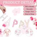Suncalla Pre-strung Happy Birthday Banner Sign Reusable Felt Happy Birthday Garland Hanging Decorations Party Bunting Garland for Party Decor Photo Prop Home Backdrop(Floral)