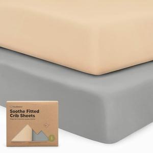 KeaBabies 2-Pack Organic Crib Sheets for Boys, Girls - 52x28 Fitted Crib Mattress Sheet Neutral, Breathable Jersey Cotton Cover for Baby Bed, Toddler Mattress, Soft & Cute Prints (Toasty)