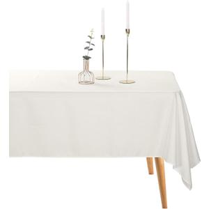 Ascoza 12pack 60x120 Inch Ivory Rectangular Tablecloth 6 Feet Table Cloth in Polyester Fabric for Wedding/Banquet/Restaurant/Parties