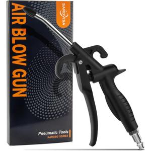 High Volume Air Blow Gun with Rubber Guard Air Flow Nozzle, Industrial Household Air Blower Gun Angle Bent Jet Nozzle, Air Gun for Compressor Pneumatic Tool for Dust Cleaning Car Detailing
