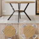 MECHYIN 42 Inch Round Dining Table for 24, Farmhouse Round Kitchen Table with Storage Shelf, Pedestal Dining Table, Wood Top & Metal Base, Small Space Table for Apartment, Dining Room