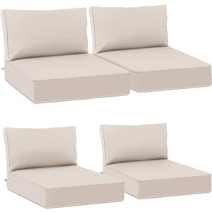 AAAAAcessories Outdoor Deep Seat Cushions, Waterproof, Fade-Resistant Patio Furniture Replacement Cushions, 23.5" x 25.5" x 5" + 23.5" x 13.5", Set of 4, Khaki Beige