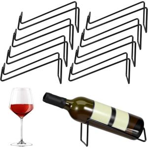8 PCS Wine Bottle Rack Single Wine Holder Stand for Tabletop Display Modern Black Metal Organizer for Home Kitchen Cabinet Pantry