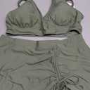 ANRABESS Womens Bikini Skirt Sets High Waisted Two Piece Swimsuits 2026 Summer Tummy Control Mesh Swim Bathing Suits (X-Large, Army Green)