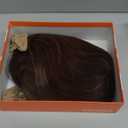 GORGIUS Chestnut Brown Caramel Highlights Bob Lace Front Wig Glueless Straight Short Wigs Upgrade with Human-Hair-Like Sythetic Hair Pre Cut Pre Plucked Side Part Hairline 12 Inch