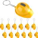 Bonuci 50 Pcs Construction Party Favors Mini Flashlight Keychain Miniature Helmet Flashlight Small Safety Hat Keychain for Man Construction Themed Birthday Party Prizes Supplies Gifts