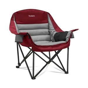 Oversized Camping Chair, Portable Folding Camping Chairs with Side Pocket, Cup Holder and Carry Bag, Heavy Duty Outdoor Camping Chairs for Adults, Fishing, Sports, Trip, up to 400lbs, Style 3