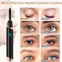 Heated Eyelash Curler- Eye lash Curlers Heat- 4 Temperature Mode- Rechargeable Lash Curler for Makeup Natural Curling Eye Lashes and 24 Hours Long Lasting - Black 2026 Updated New Model U3
