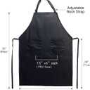 3 x Waterproof Rubber Vinyl Apron-Adjustable for Men Women Water and Oil Resistant For Lab Work Butcher Kitchen Barbecue, Black-35 * 26in, 35 * 26inch (Black, M)