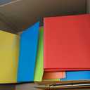 Fulmoon 48 Pack 3 Ring Plastic Binders 1 Inch Bulk with 2 Pockets, Flexible Binder Loose Leaf Hardcover, Fit 12" x 10" US Letter Size Paper, for School Office Home, 6 Colors(Vibrant)