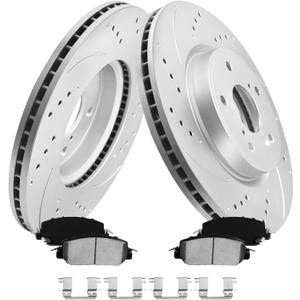 MOTOREVO Front Brake Kit for Corolla [2019-2023 283mm11.15in] Geomet Coated Rotors [2019 Only Specific for 2.0L Not for 1.8L Engine Models; 2020-2022 Only for Gasoline Not for Hybrid LE (FHEV)]