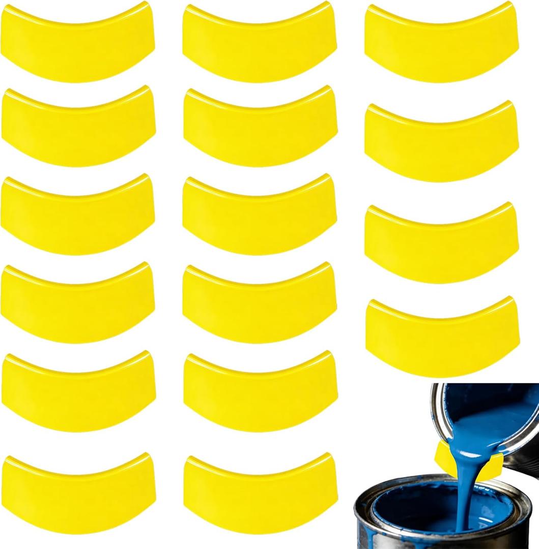 16-Pack Paint Pouring Spout for Universal Bucket, Pint, Quart & Gallon Paint Cans, Reusable Snap-On Paint Can Pour Spout with Anti-Drip Design, Easy to Clean, Fits Metal & Plastic Containers