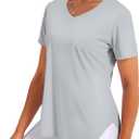 Women's Short Sleeve Workout Tops Athletic Shirts UV Protection Sun Shirts UPF 50+ Quick Dry Lightweight (Gray, XS)