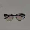 Blue Light Blocking Glasses Vintage Half Frame UV Clear Lens Anti Eyestrain Computer Gaming Glasses for Women Men (A1-matte Black Silver Frame)