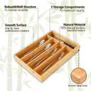 SUNBREATH Silverware Organizer, 10 Inch Utensil Organizer Kitchen Drawer Organizer Bamboo Silverware Holder Cutlery Tray Organizer in Drawer Flatware Organizer Tray(5 slots, Natural