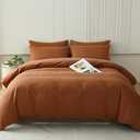 Houseri California King Pumpkin Color Comforter Set Terracotta Bedding Caramel Brown Comforter Sets Cal King Size Utra Comfy Soft Farmhouse Dusty Burnt Orange California King Cinnamon Quilt Blankets